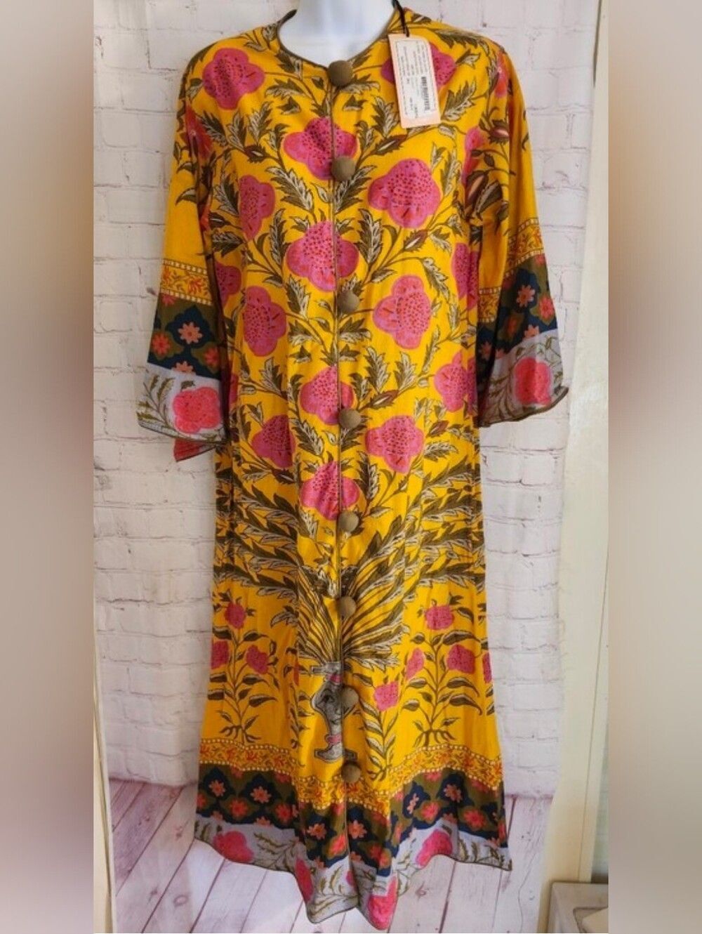 NWT RHODE RESORT "Elin" Multi-Color Floral Print Cotton Maxi Dress XS/S Ret.$425